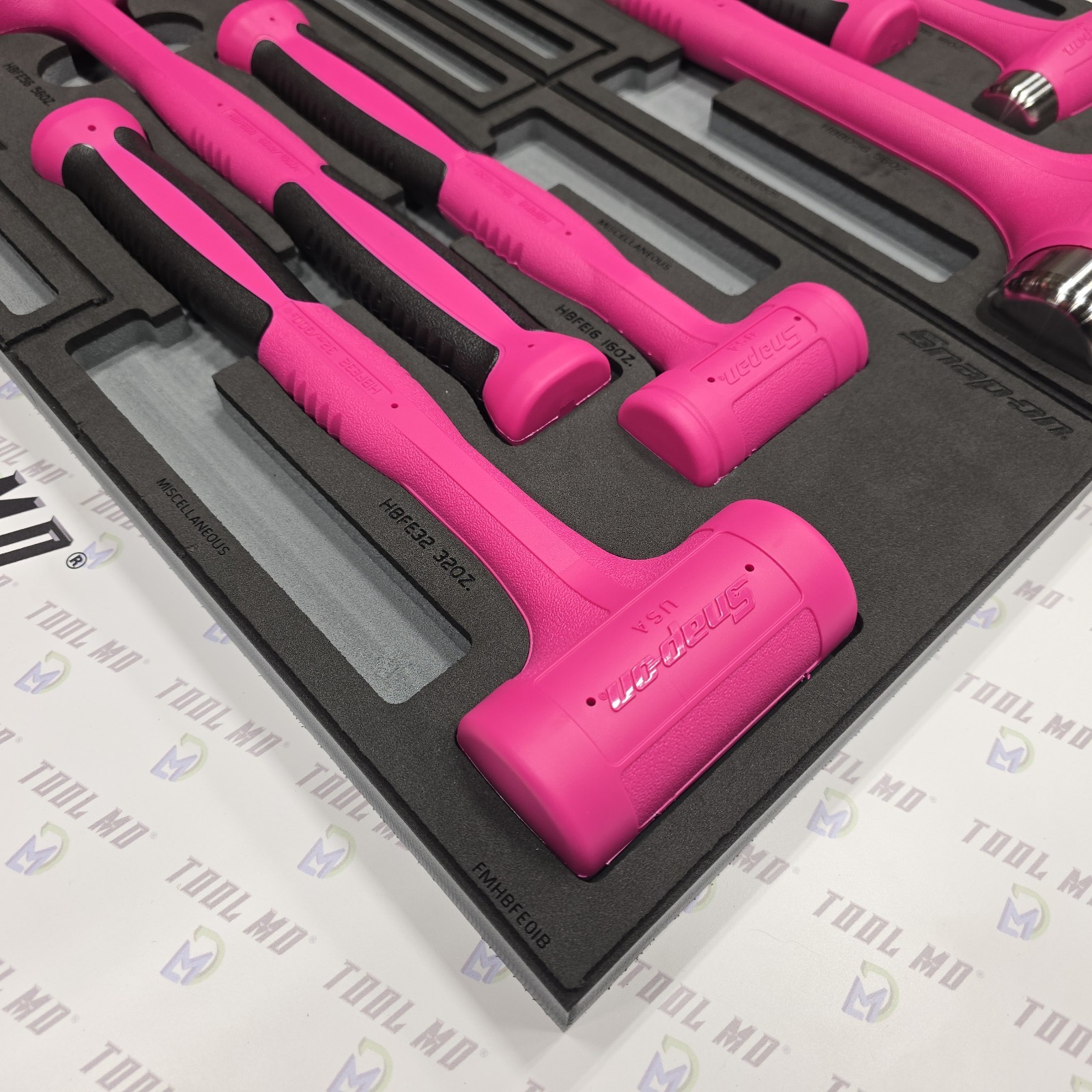 Snap-on Tools 6pc ELECTRIC PINK Dead Blow Hammer Set HBBD301FEP HBFE301FEP