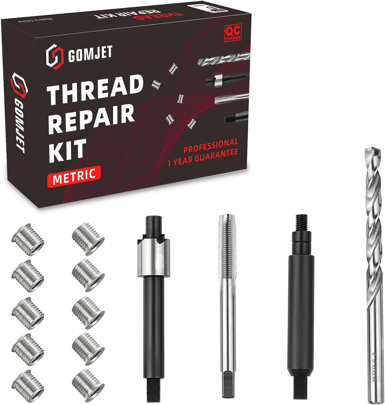 M5X0.8 Metric Thread Repair Kit Stainless Steel Insert Repair Set Auto Parts