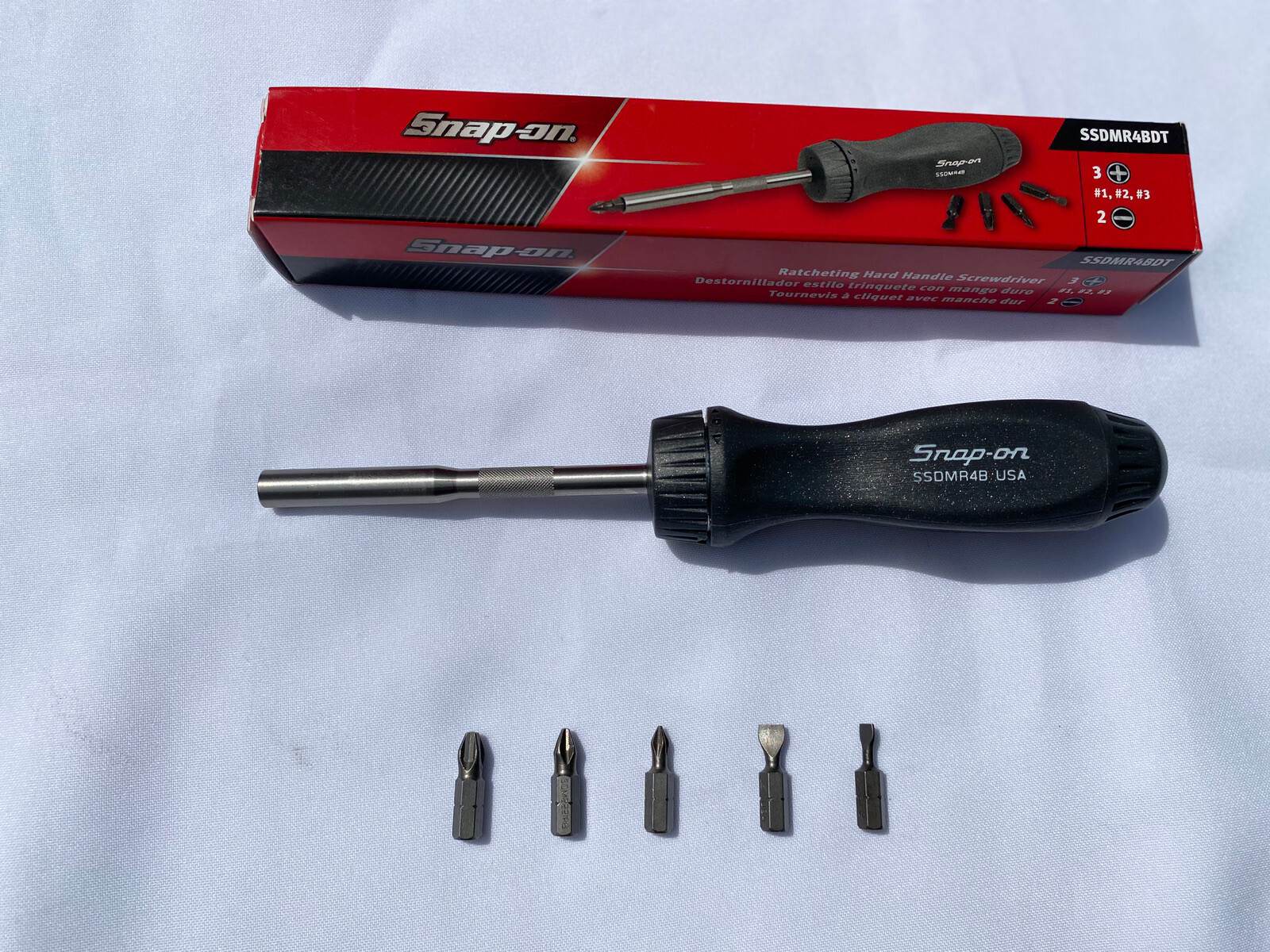Snap On Ratcheting Screwdriver Dark Titanium Hard Handle SSDMR4BDT