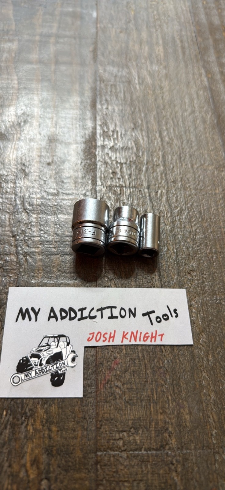 3 piece snap on 8pt socket set 7/16,5/16,1/4 work as they should no owner marks