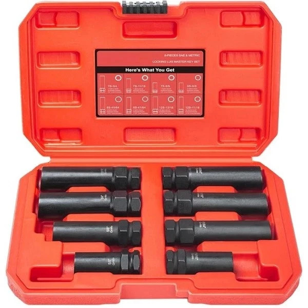 6 Spline & 7 Spline Lug Nut Socket Set, Drive Wheel Lock Key,Locking Nut Removal