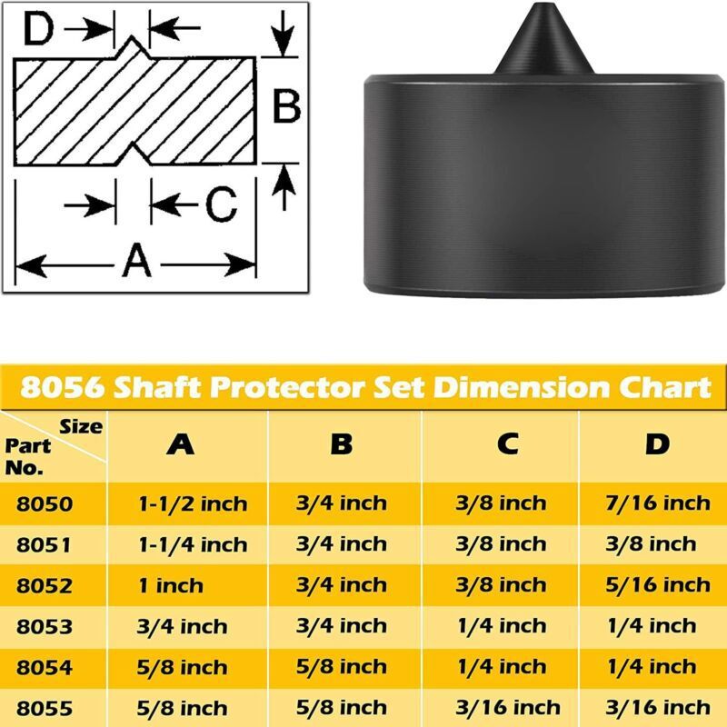 6Pcs 8056 Shaft Protector Kit For use with Fan Blade, Gear and Bearing Pullers