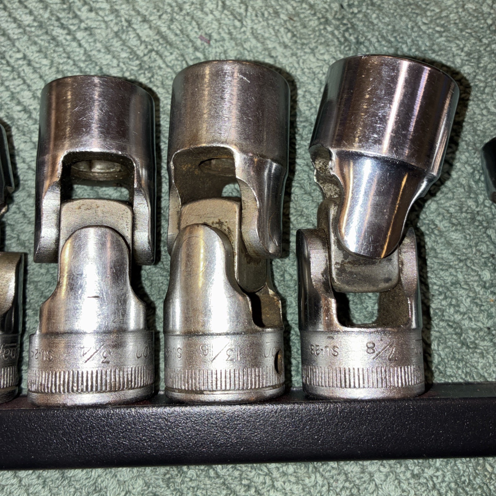 Snap-On 1/2″dr 6pc 6pt Swivel Sockets 9/16-7/8” SU-18, 20, 22, 24, 26, 28