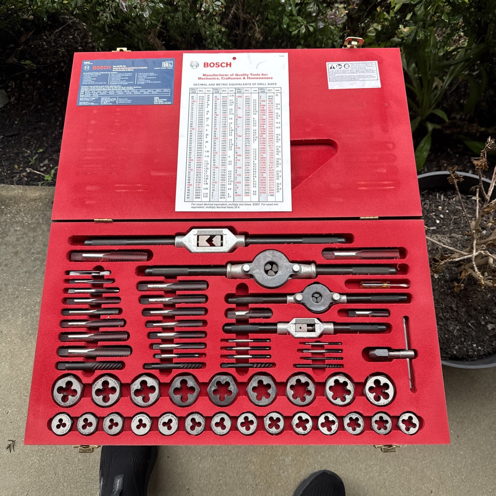 Bosch 96502 HSS High Speed Steel 58-Piece Tap & Die Set (COMPLETE)