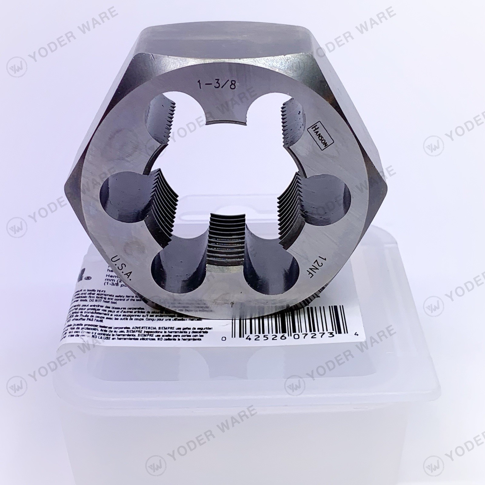 IRWIN HANSON 7273 Hex Rethreading Die 1-3/8″-12 NF Right Hand High Carbon Steel