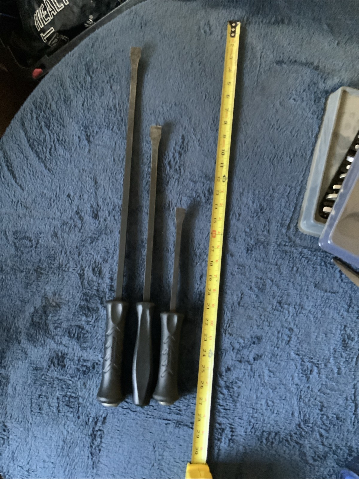 Snap On 3pc Pry Bars….2 Are Striking…..black…..see Pics…different Styles….