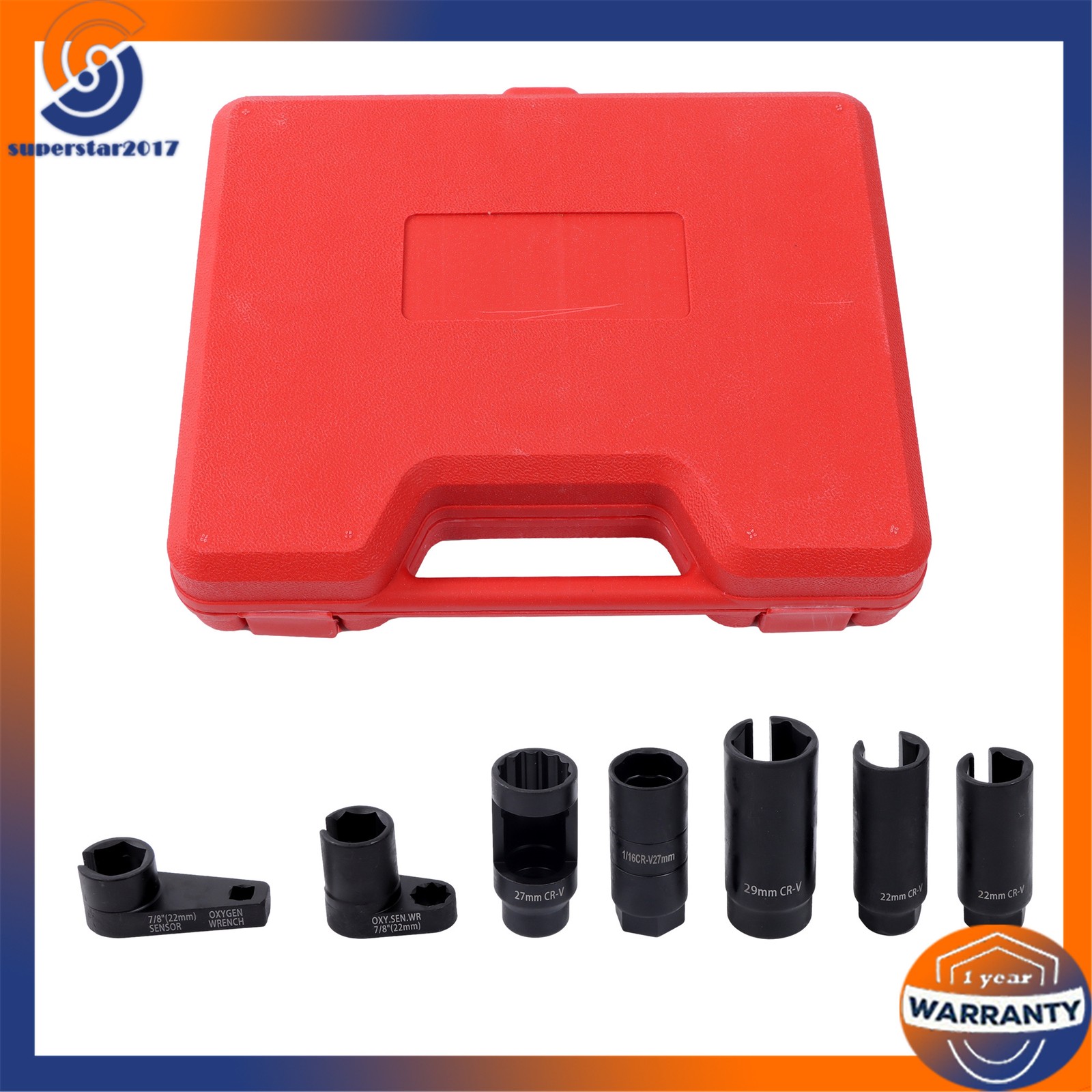 7Pcs O2 Oxygen Sensor and Oil Pressure Sending Unit Removal Socket Tool Set