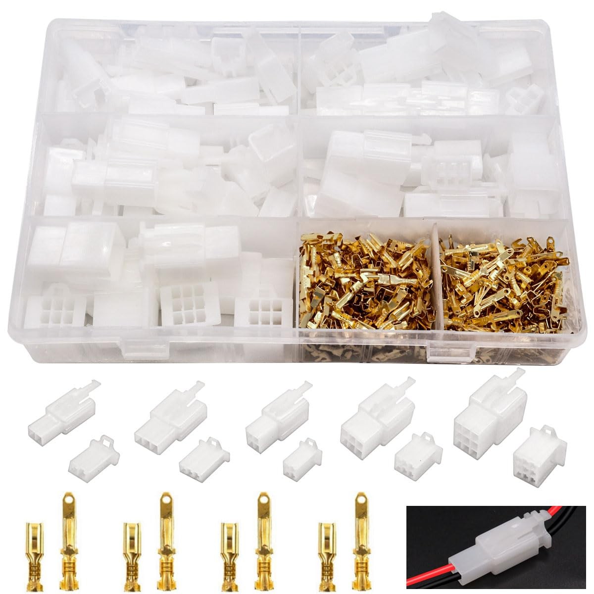 432pcs Automotive Electrical Wire Connectors Kit 1 2.8mm 2 3 4 6 9 Pin