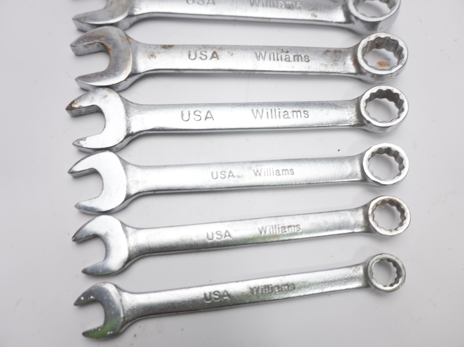 Williams Superrench Short Stubby Combination Wrench 7 pc Set 12 pt USA 3/8″-3/4″