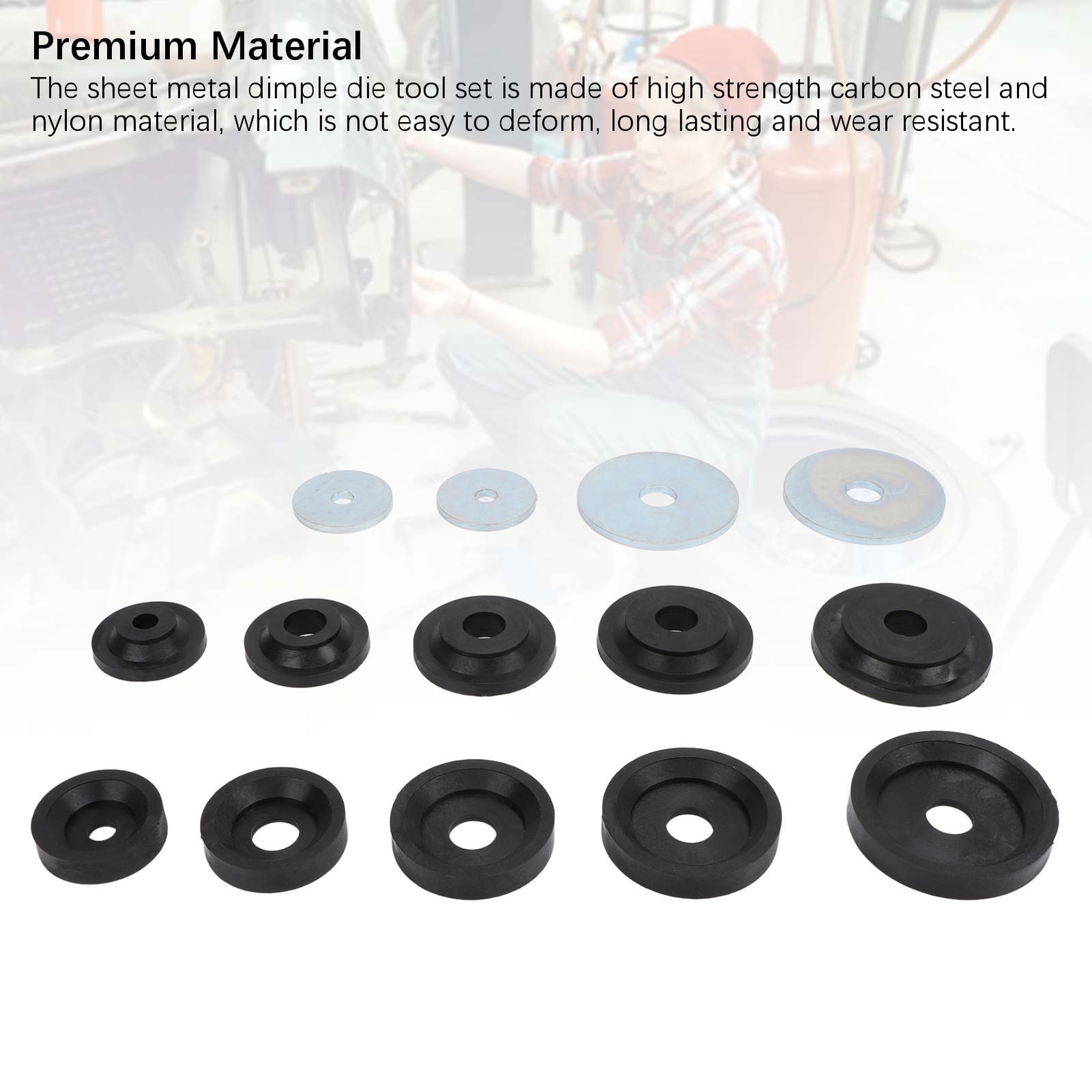 Sheet Metal Dimple Die Set Carbon Steel Flared Hole Dimple Dies Backing Discs