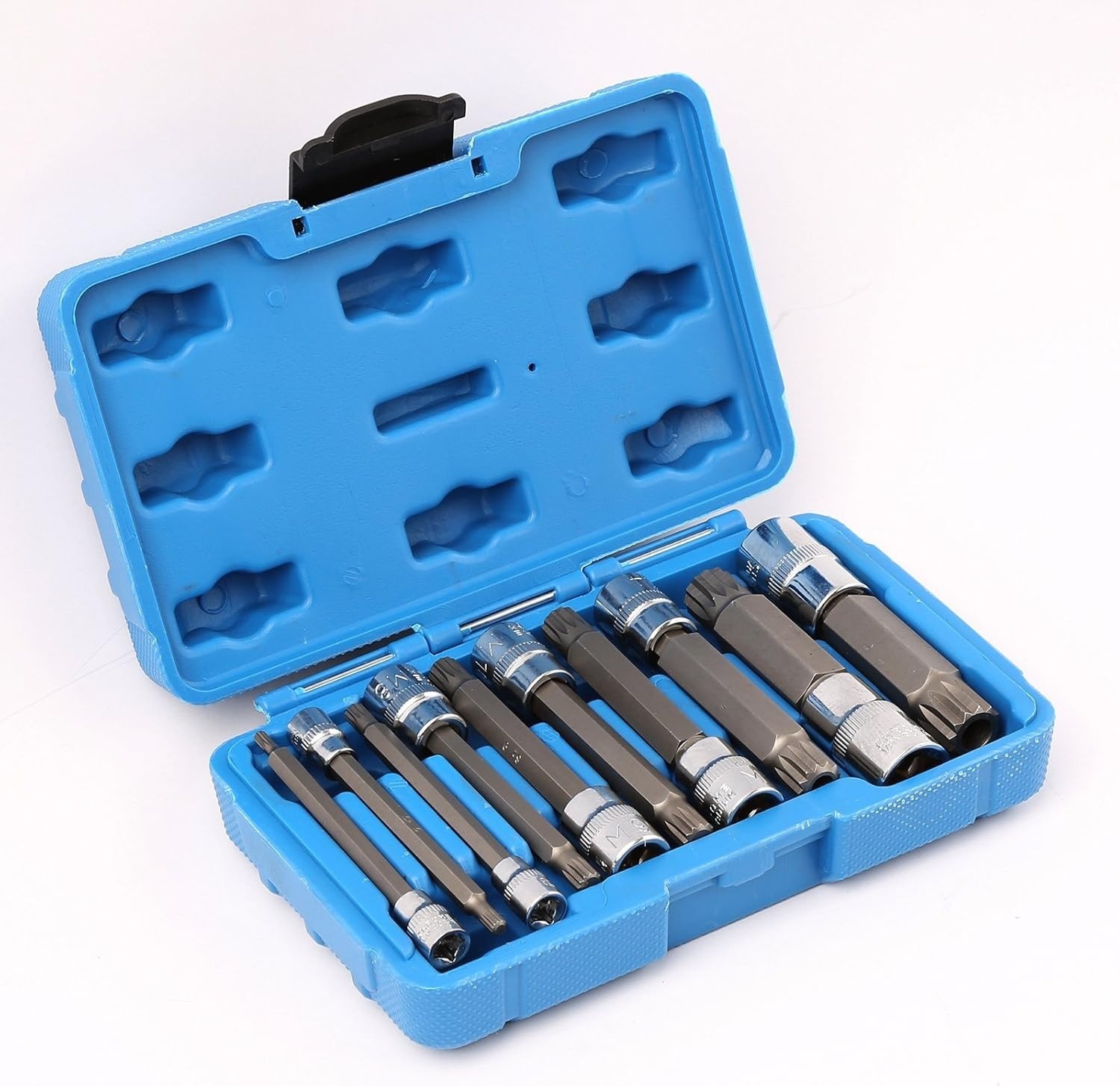 10PCS XZN Triple Square Socket Kit Spline Bit Socket Set Tamper-Proof 4-Inch L