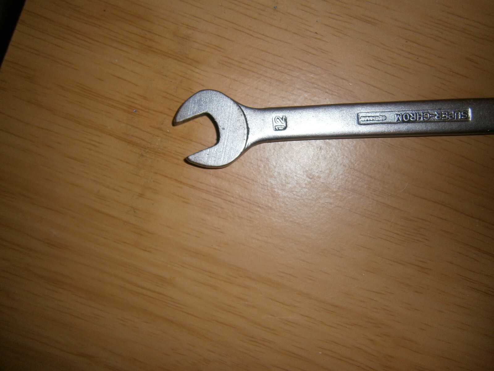 Vintage silver tone spanner. 12mm & 13mm ends (E6a)