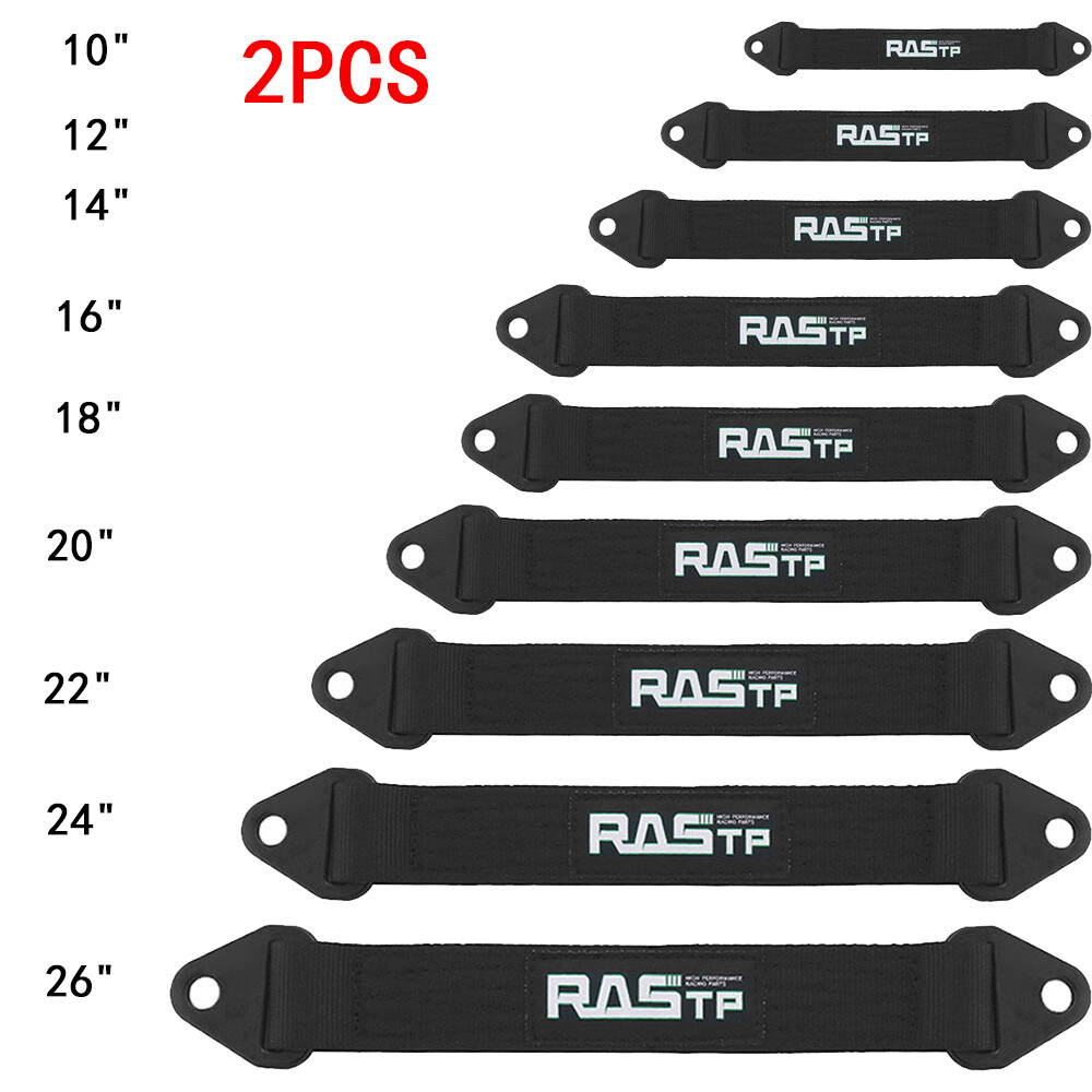 2PCS Limit Straps Shock Suspension 10″ 12″ 14″ 16″ 18″ 20″ 22″ 24″ 26″ Black