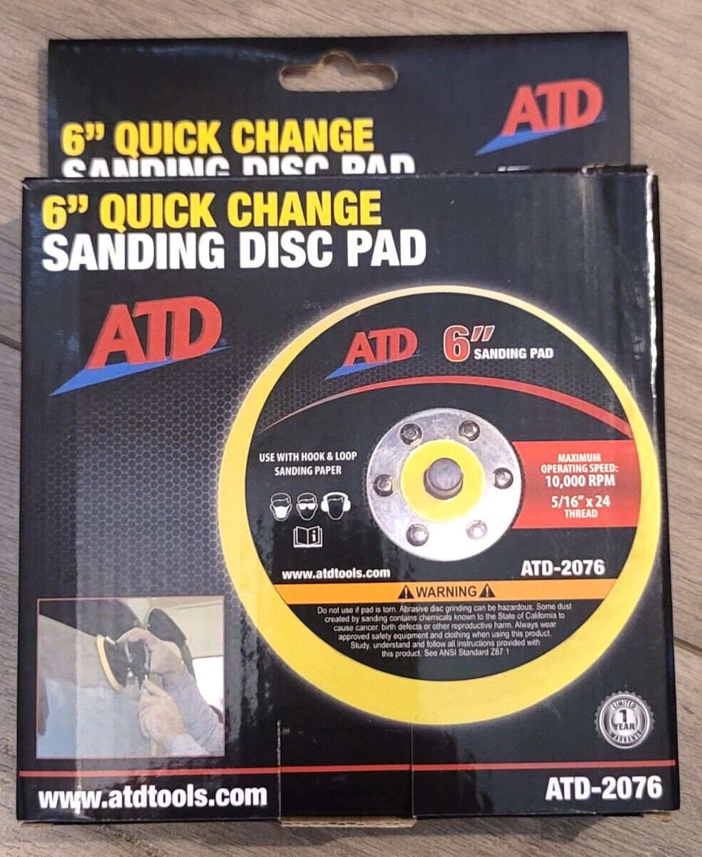 ATD Replacement 6″ Hook & Loop DA Sanding Disc Backing Pad #2076