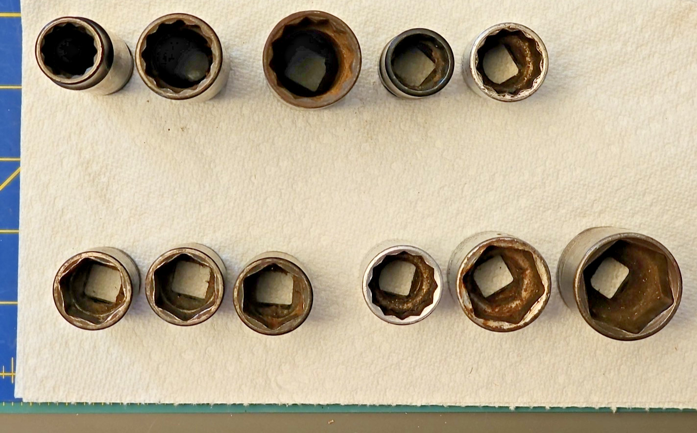Lot of 11 Snap On 1/2″ Dr SAE Sockets-Deep Shallow 6 & 12 Pt 9/16″ t0 1-1/16″