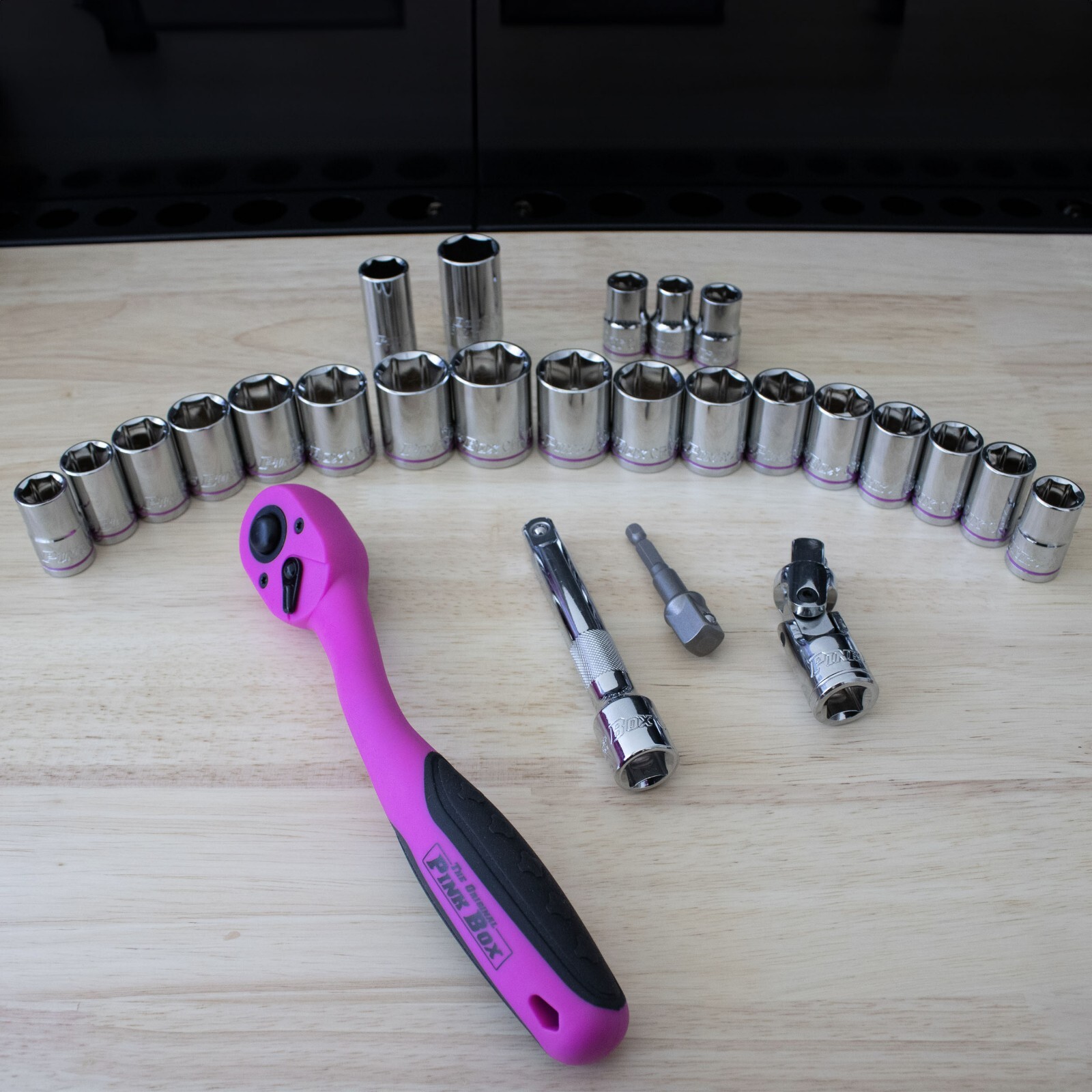 26-Piece 1/2-in Drive Socket Set, Heavy-Duty, Pink
