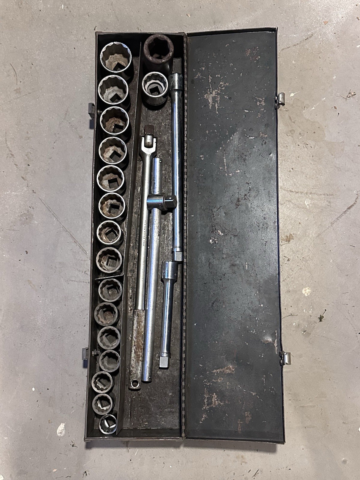 Vintage Craftsman -V- 3/4” Drive SAE Socket Set USA + Proto Breaker Bar + Case