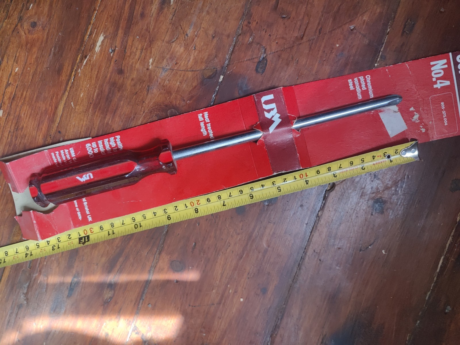 Sheffield UBM Pozidriv Screwdriver No.4 Chromium Plated Vanadium Steel Insulated