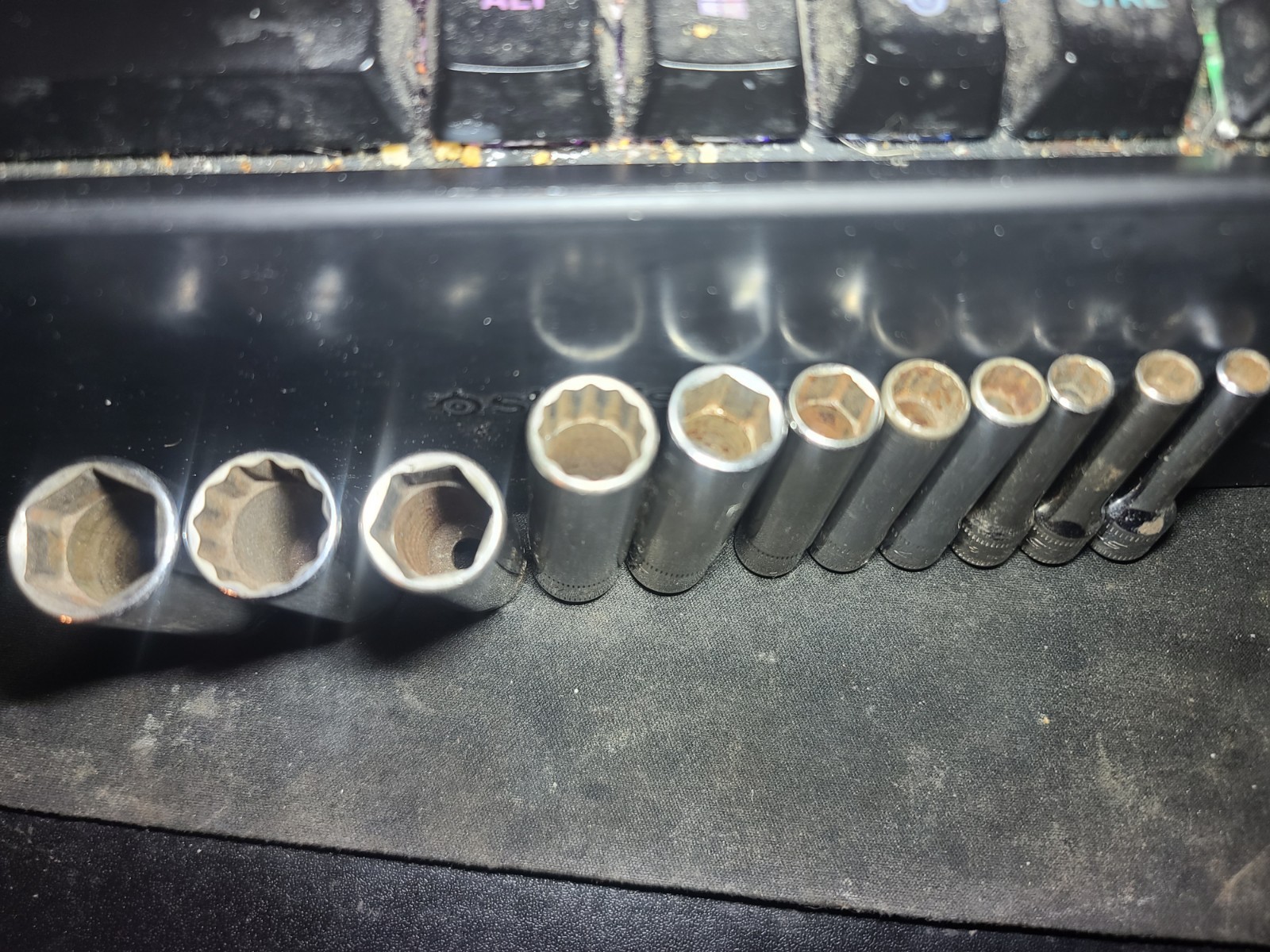 Snap On 11pc 1/4 Drive 12pt And 6pt Deep Socket Lot Metric