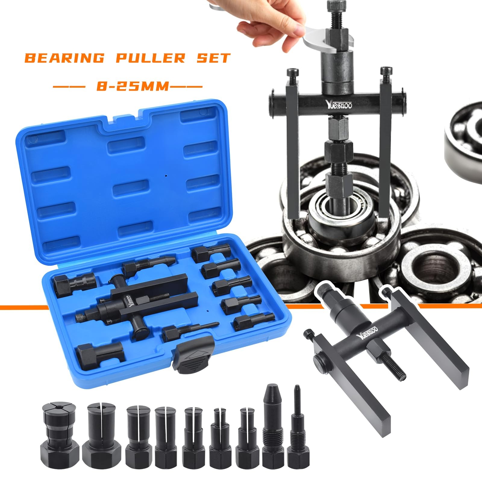 Yuesstloo 10Pcs Motorcycle Bearing Extractor Puller Tool Kit, Professional…