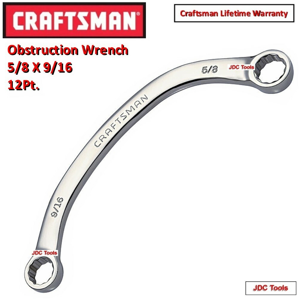 CRAFTSMAN 9/16 x 5/8 in. FULL POLISH Obstruction Wrench 12pt.
