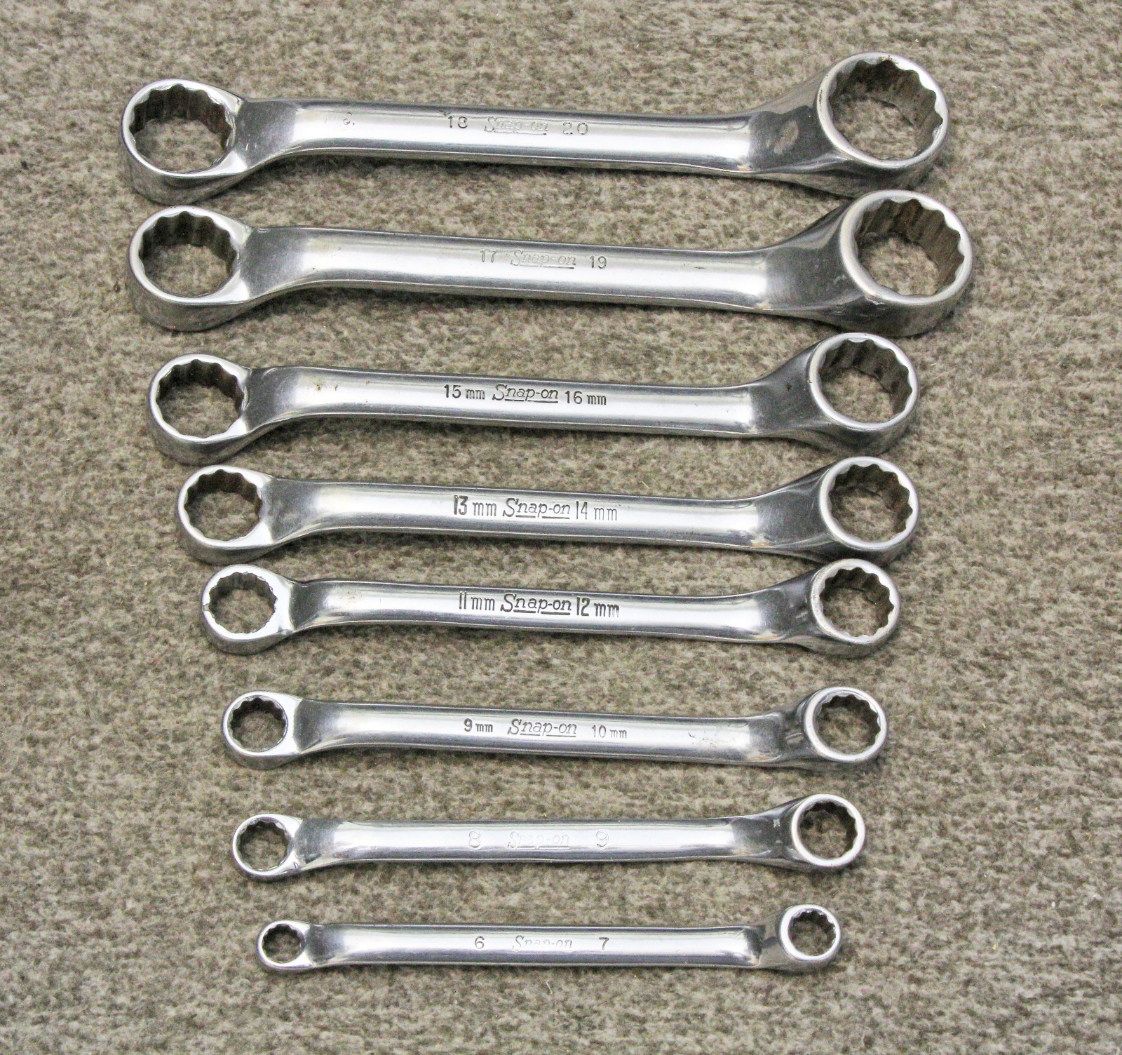 Snap on XSM608 8 pc 12-Point METRIC Short 10° Offset Box Wrench Set 6 – 20mm
