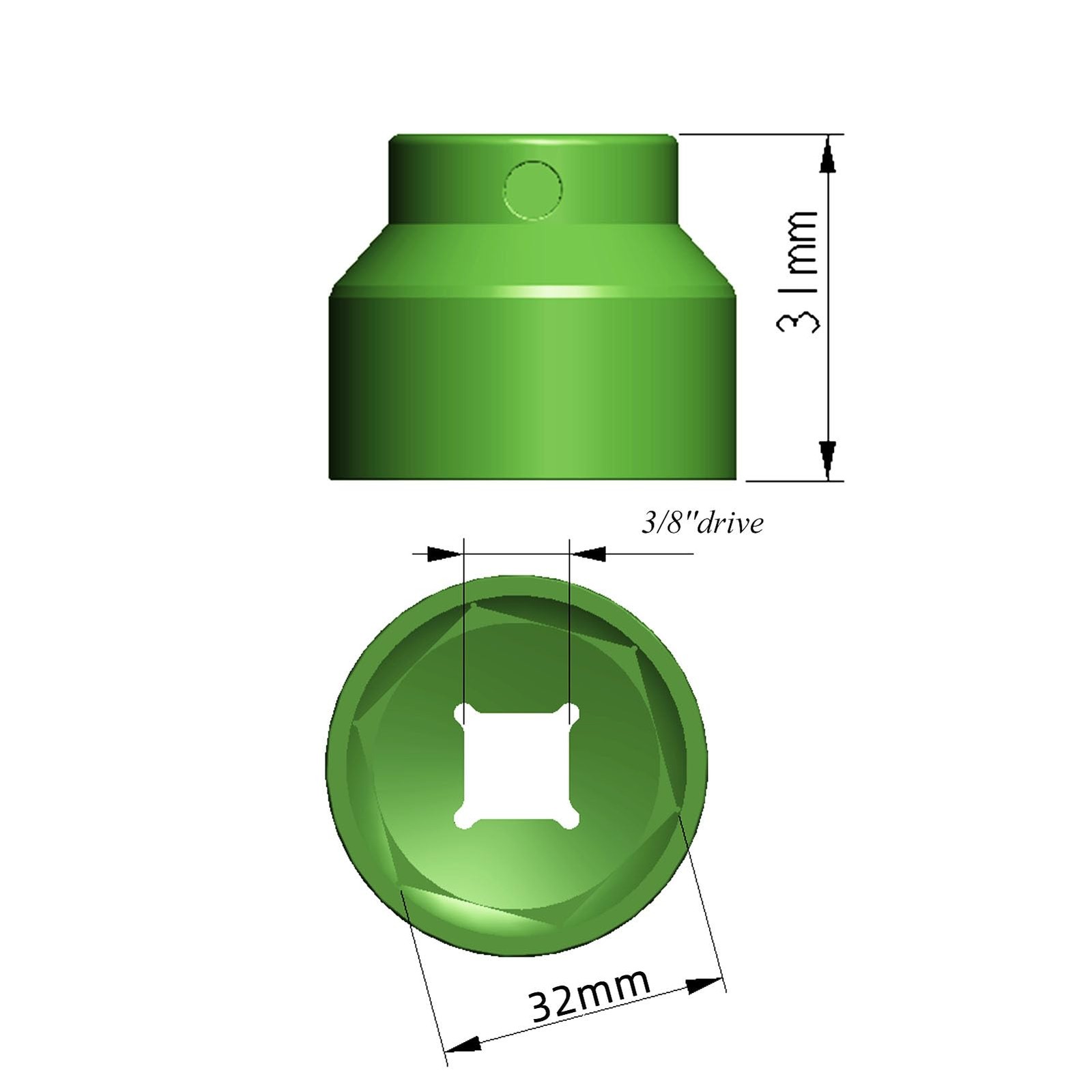 32mm Oil Filter Socket Wrench, for Ecotec TDI GM VW Polaris Chevrolet BMW Mini