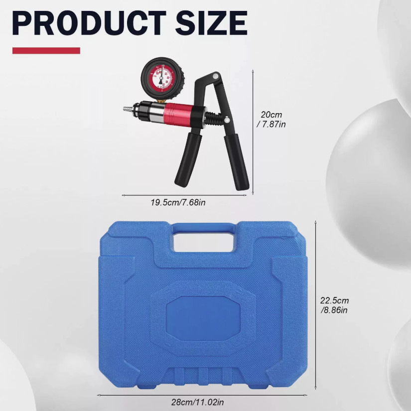 23PCS Hand Held Vacuum and Pressure Pump Tester Tool with Box Brake Bleeder Kit