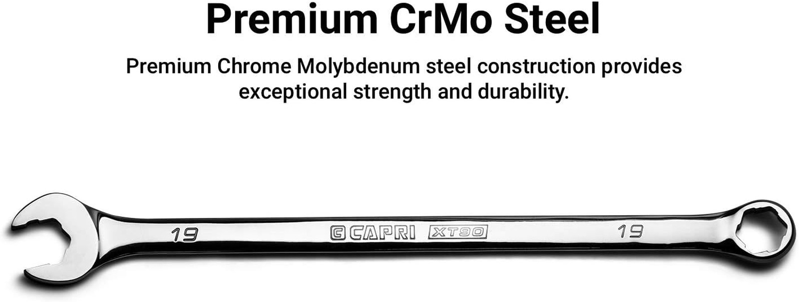 15 mm WaveDrive Pro Combination Wrench, Chrome Molybdenum Steel, 15 Degree