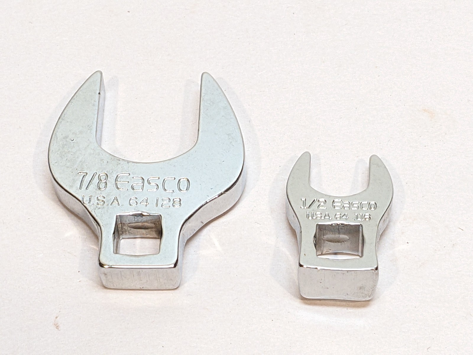 Lot of EASCO 3/8″ Drive Crow Foot Wrench Crowfoot Wrench Tool Sockets 7/8″ 1/2″