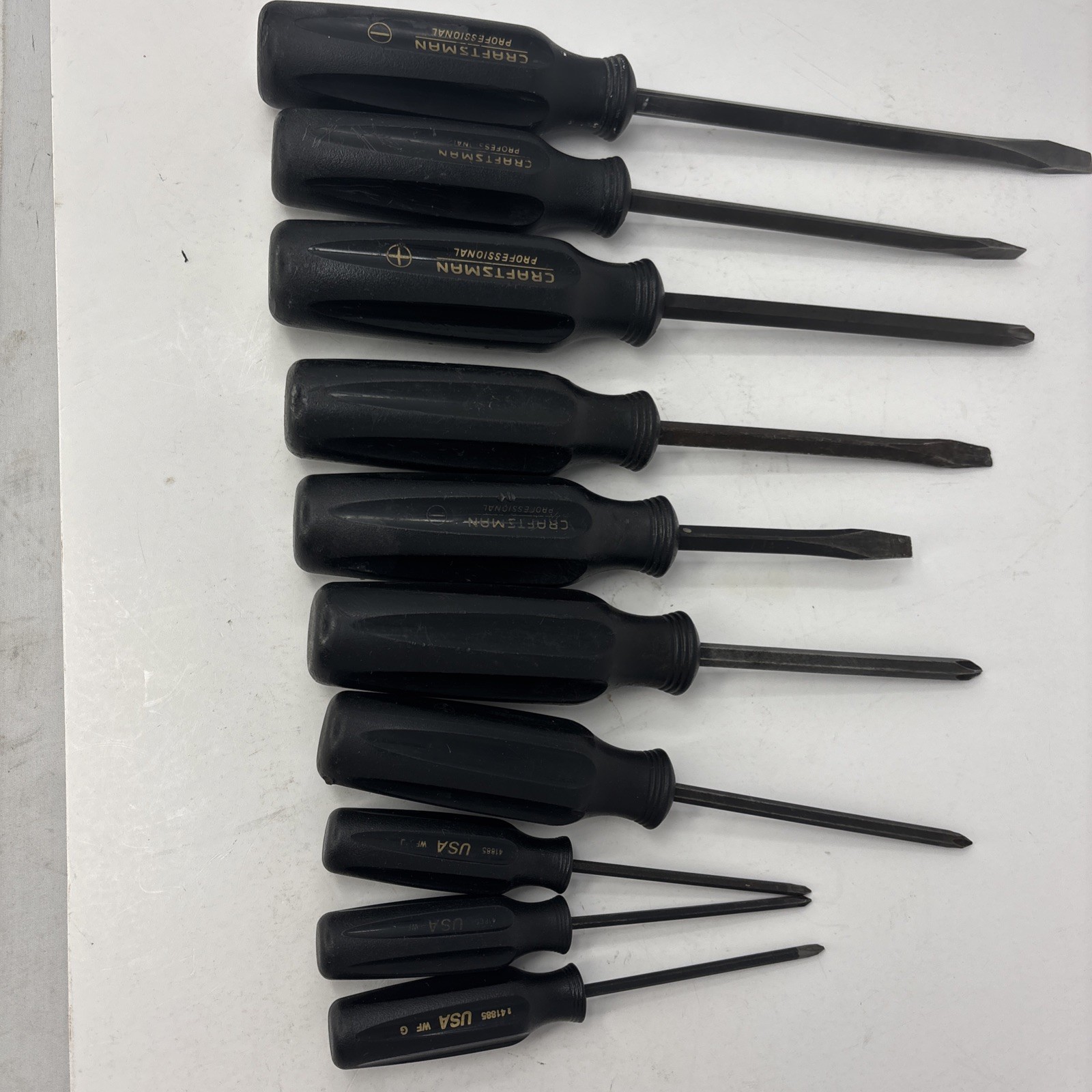 Craftsman Industrial/Professional 10pc Screwdriver lot Flat & Phillips READ