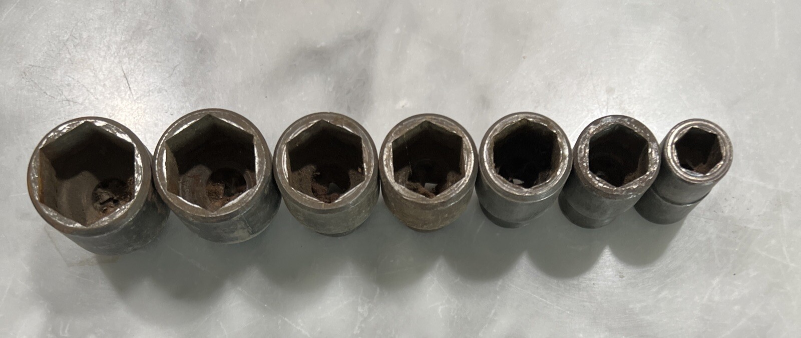 Vintage Hexagon Socket Set Tray Unbranded Unmarked