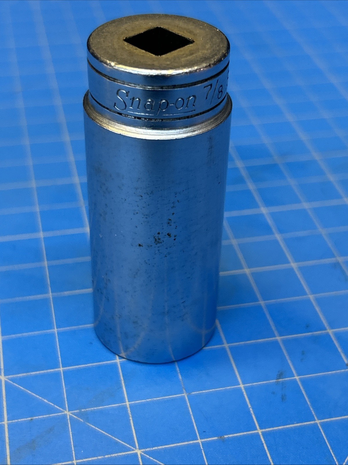 Snap On Tools SFS281 3/8 Dr 6Pt SAE 7/8 Flank Dr Deep Chrome Socket USA 1991