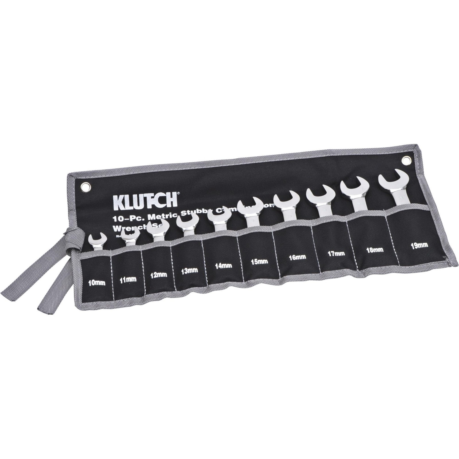 Klutch Stubby Combination Wrench Set, 10-Pc., Metric