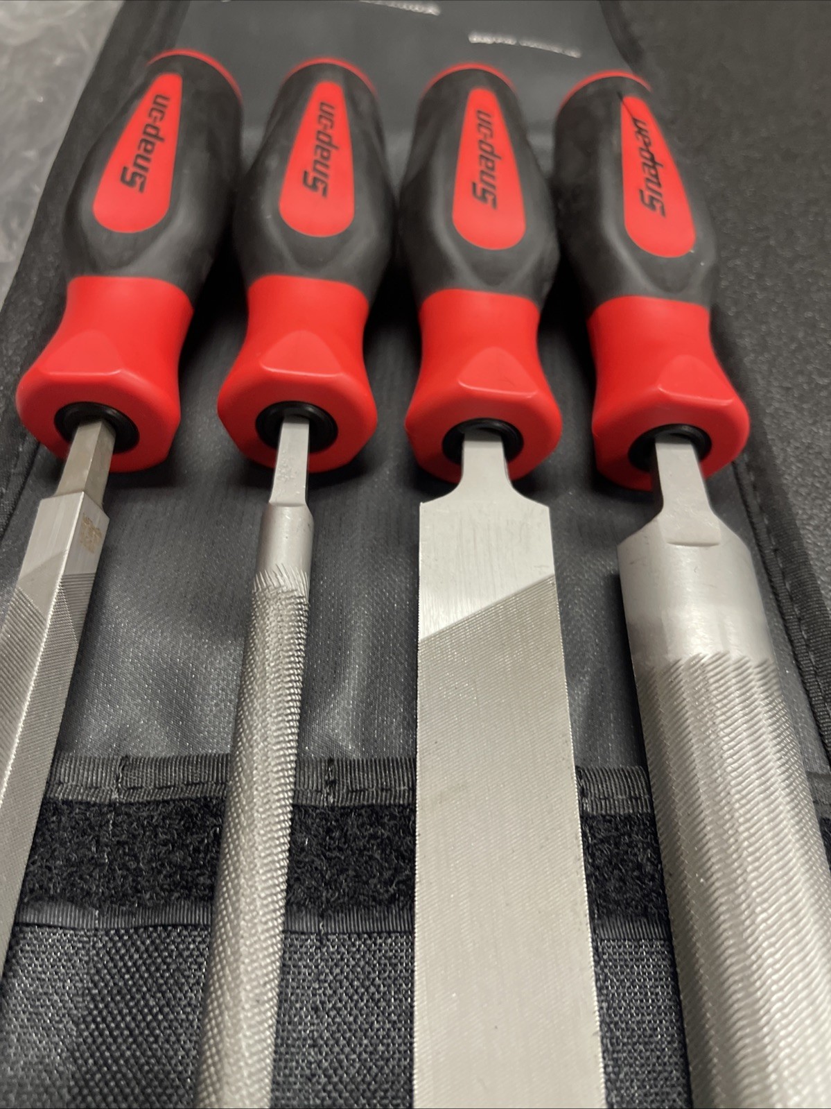 Snap-on Tools PORTUGAL NEW 4-Piece Red Mixed File Set SGHBF600A