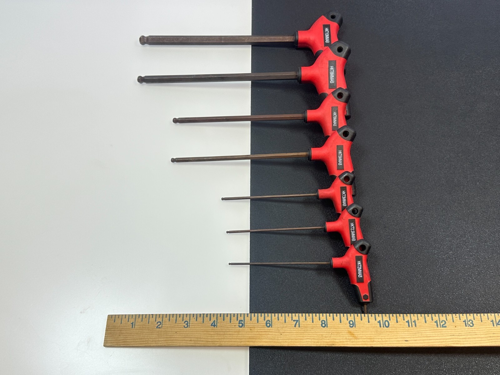 MAC Tools 7pc Bi-Material T-Handle Ball-End Hex Key Set Metric 2mm-10mm