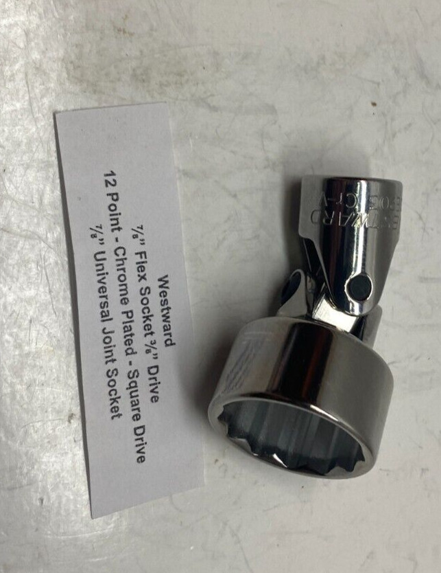 Westward 7/8″ Flex Socket (12 Point 3/8″ Drive) – 7/8″ Universal Joint Socket –