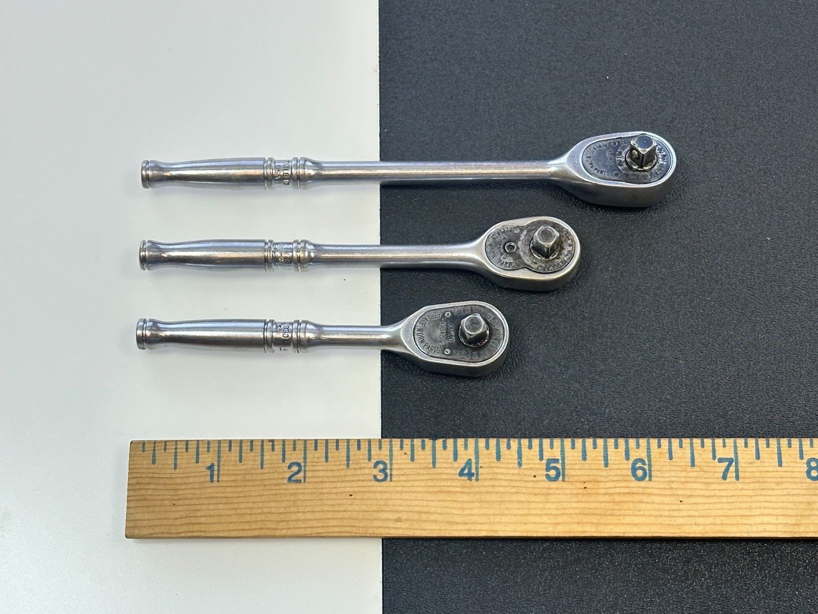 🇺🇸 Snap-on Tools USA 3pc 1/4” Drive Chrome Ratchet Set Lot TML830, TM75, TM830