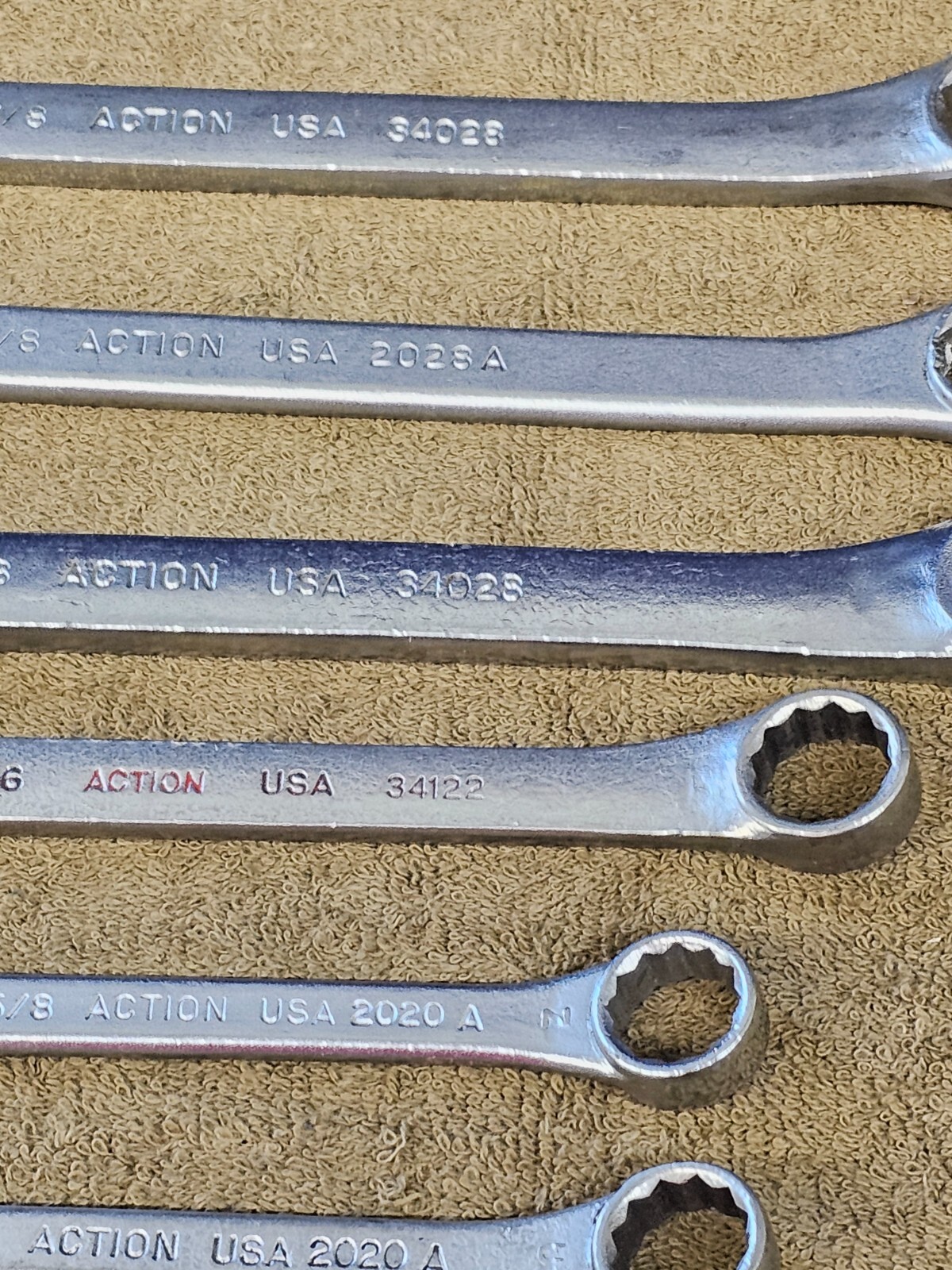 7 Action Combination Wrench Set Sae 7/8 11/16 5/8 1/2 34028 2028A 34122 2020 USA