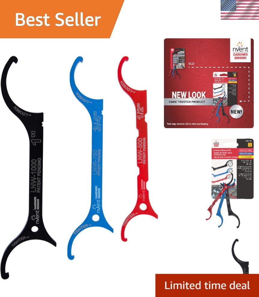 3-Piece Locknut Wrench Set – Open-End Alloy Steel for Efficient Turning
