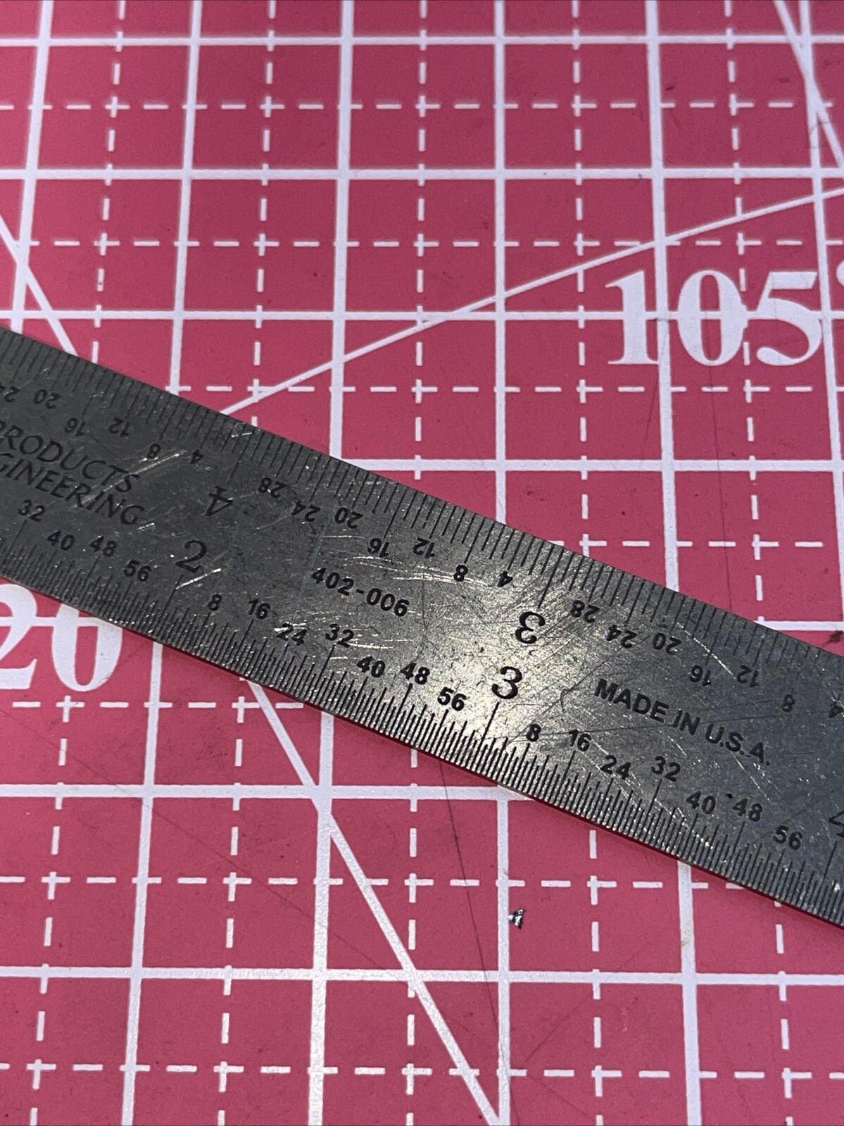 PEC USA 402006 4r Stainless Steel Satin Chrome Machinist Engineer Ruler Vintage