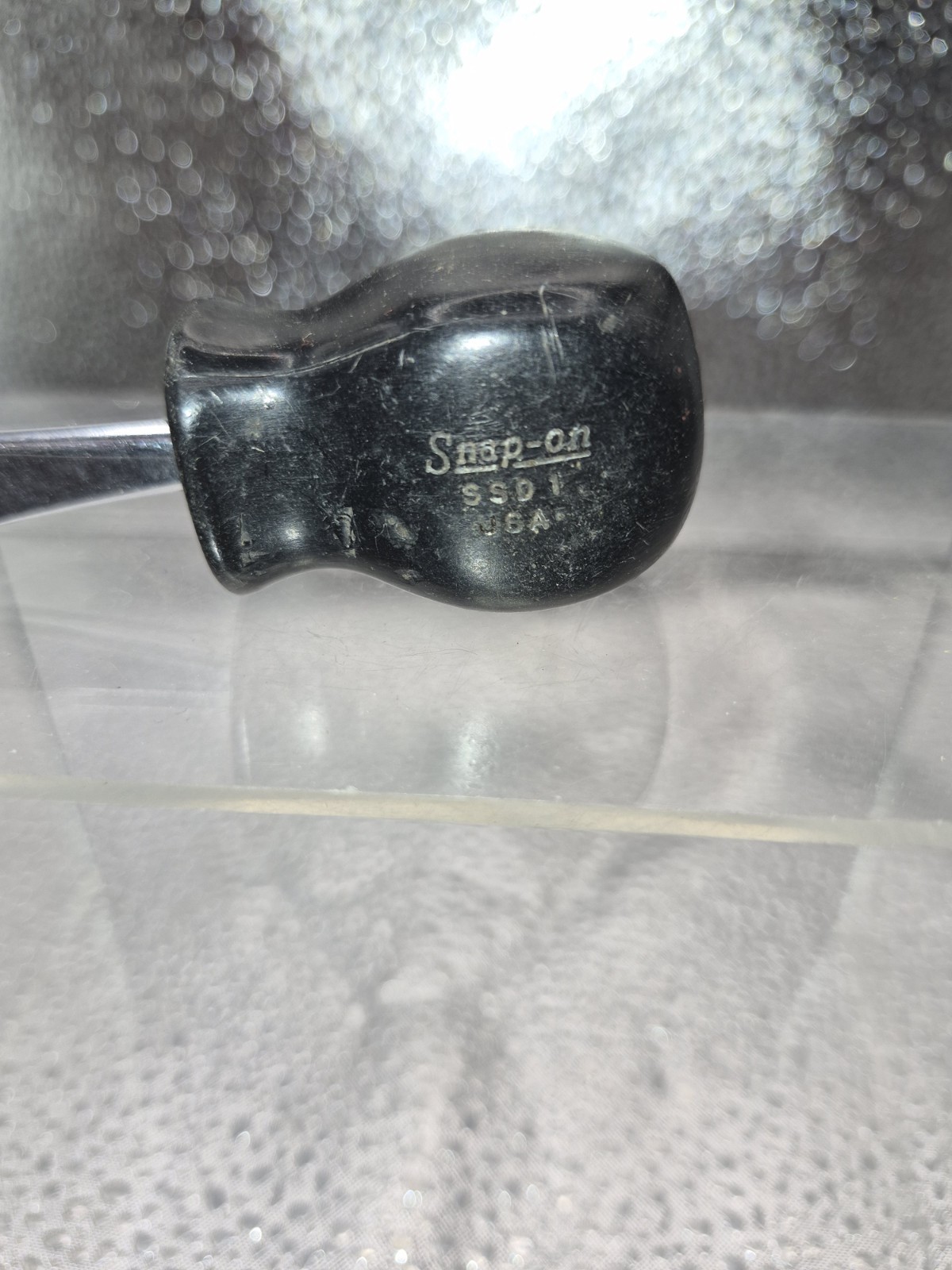 Snap-On Tools SSD1 1/4″ Flat Head Short Stubby Hard Black Handle Screwdriver USA