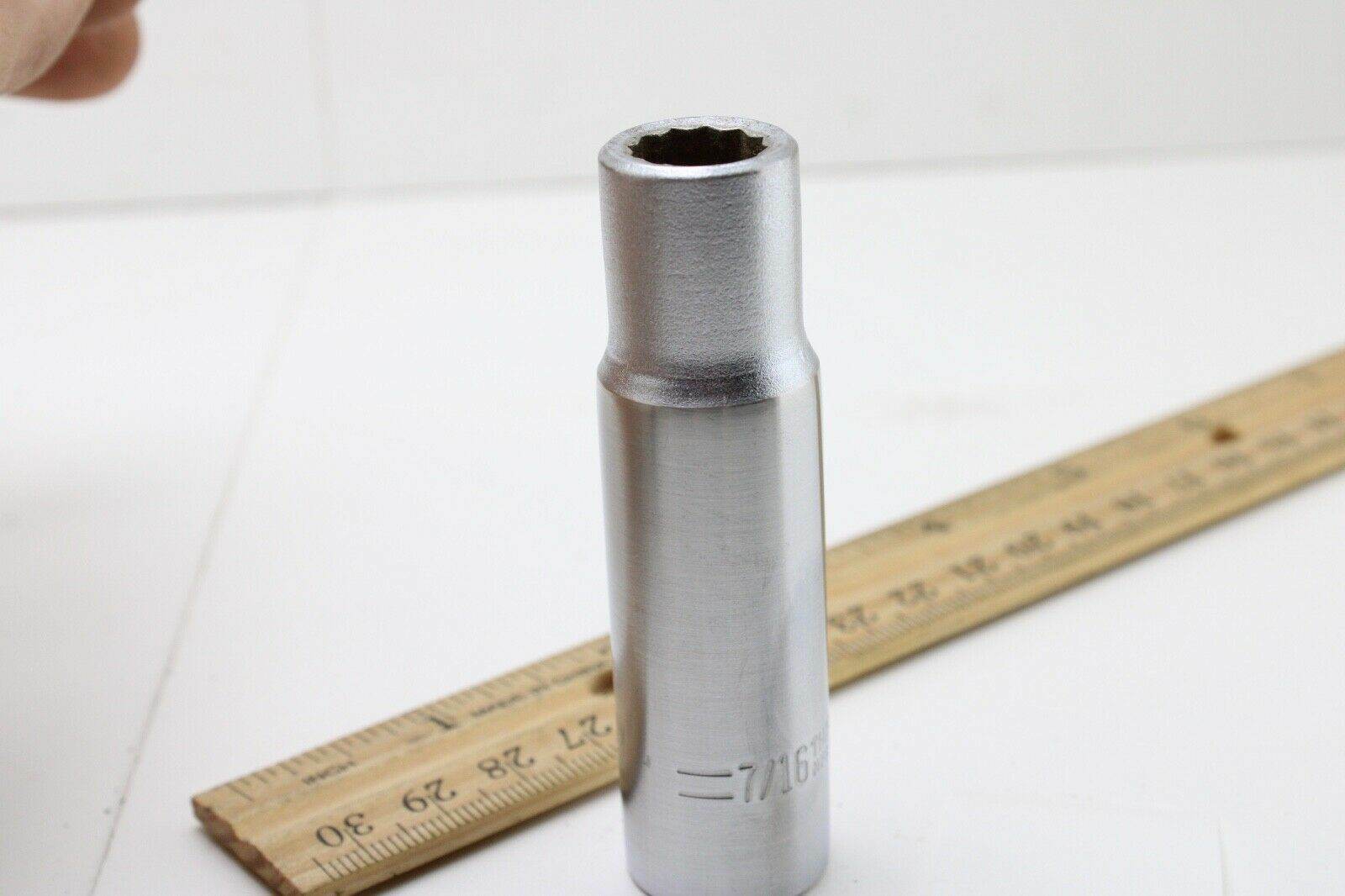 Thorsen 614 7/16″ 1/2″ Drive 12 Point Deep Well SAE Chrome Socket USA