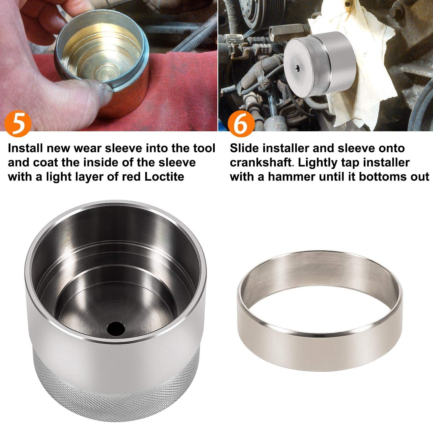 6.0L Front Crank Wear Sleeve Installer Kit 303-761 + Crankshaft Rear Main Seal