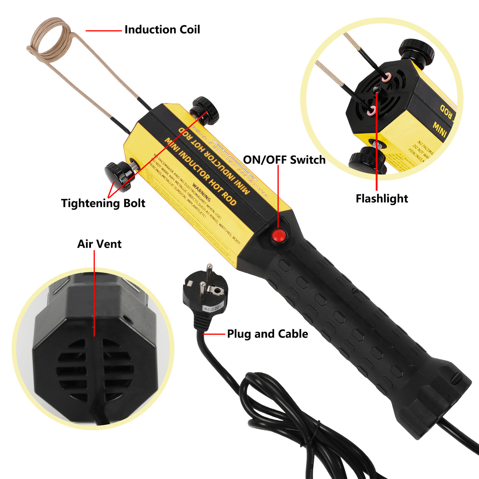 Magnetic Induction Heater Kit with 8 Coils Portable Heat Induction Tool