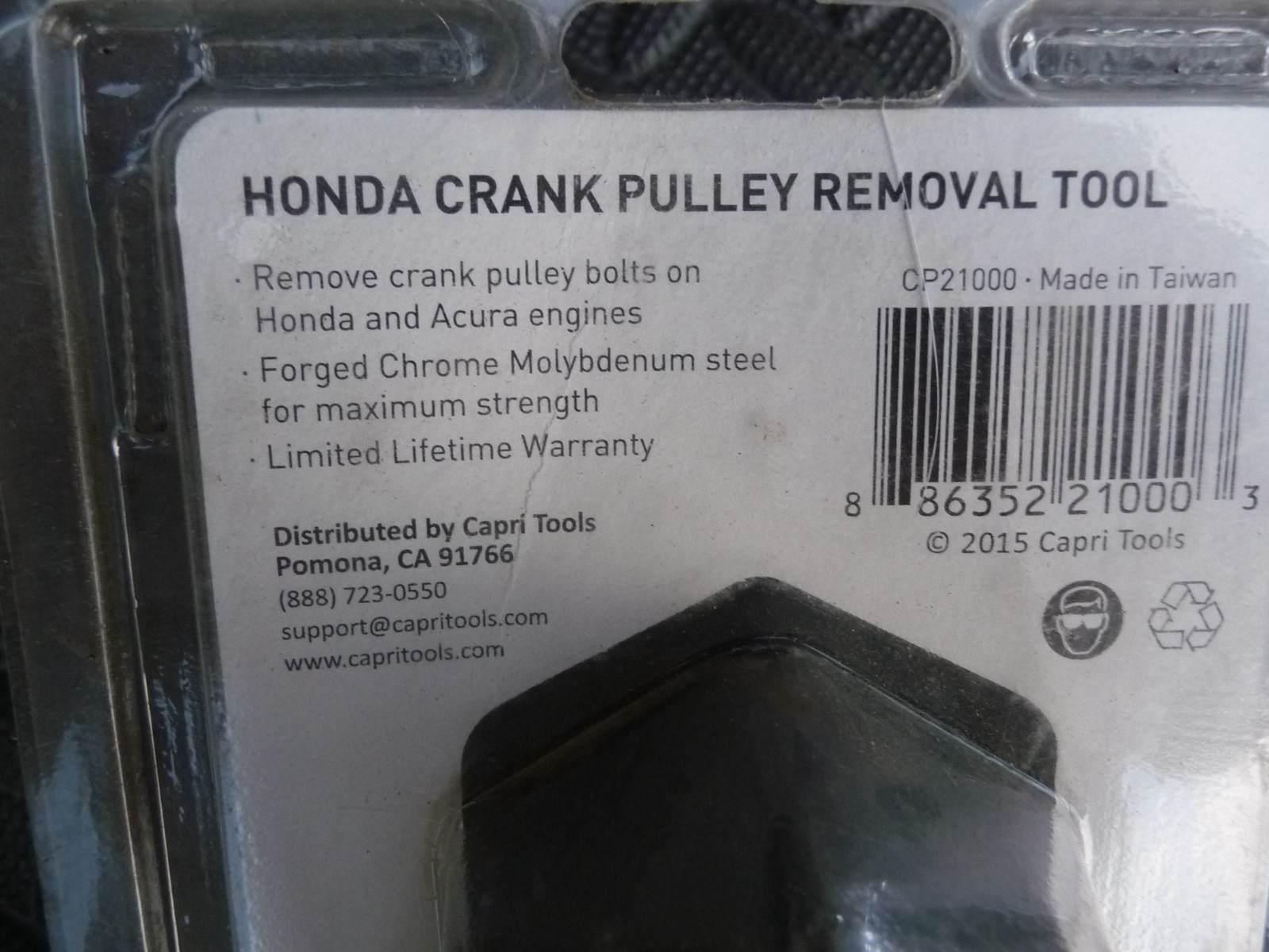 Capri Tools 21000 Honda Crank Pulley Removal Tool For Timing Belt