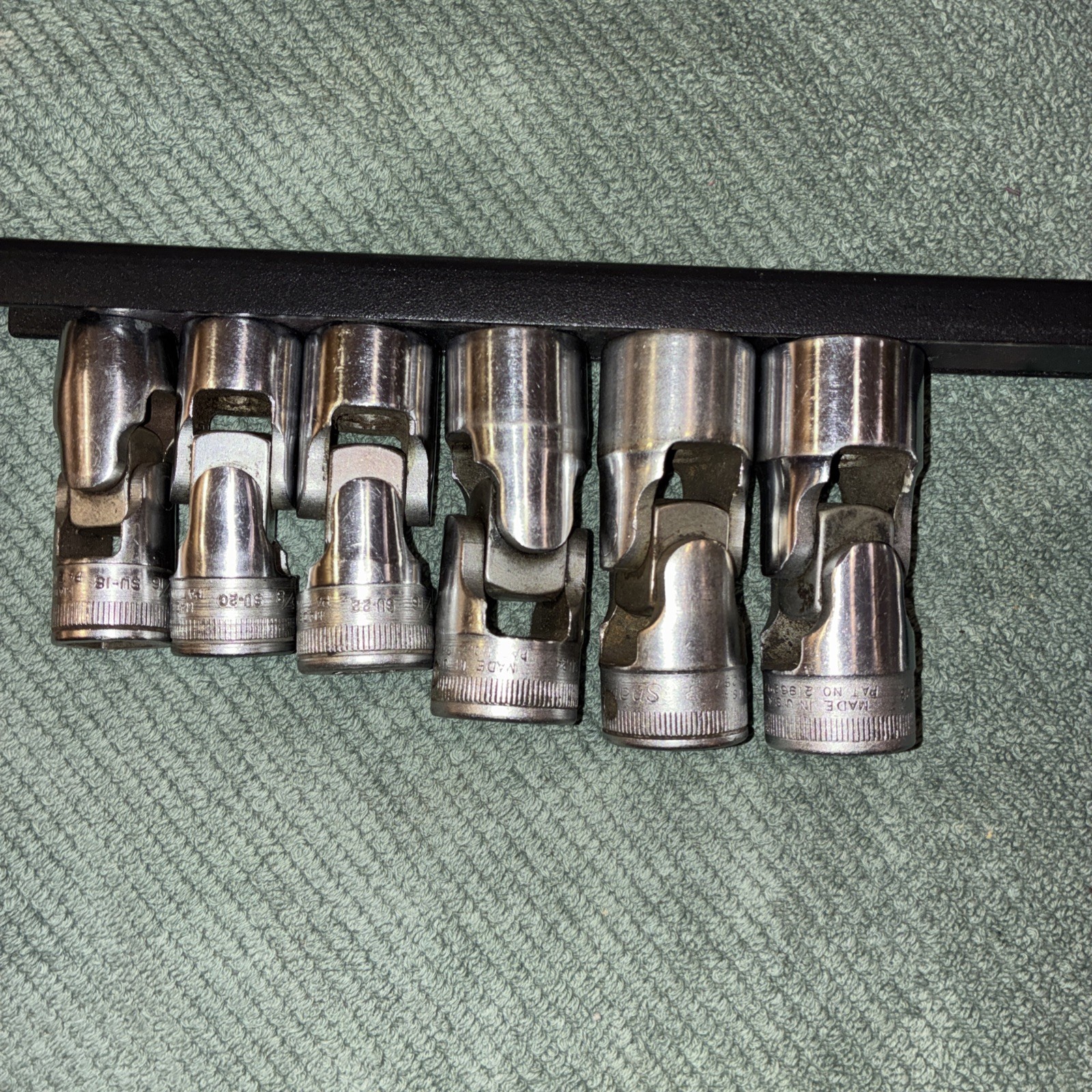 Snap-On 1/2″dr 6pc 6pt Swivel Sockets 9/16-7/8” SU-18, 20, 22, 24, 26, 28