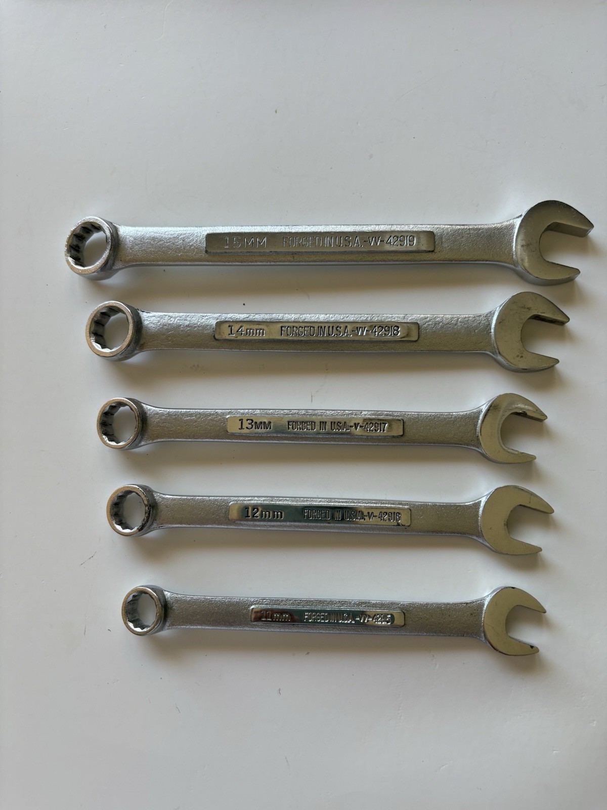 Craftsman Metric Combination Wrenches USA 12pt, 11mm 12mm 13mm 14mm 15mm vv
