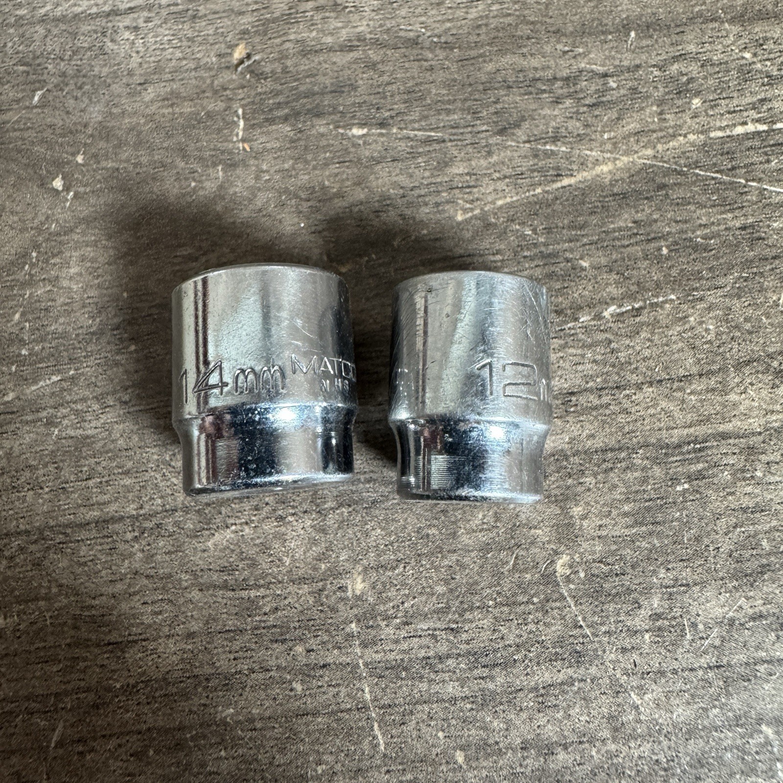 Matco Tools AD14M6 AD12M6 12mm 14mm Metric Socket 1/4″ Drive 6 Point Chrome