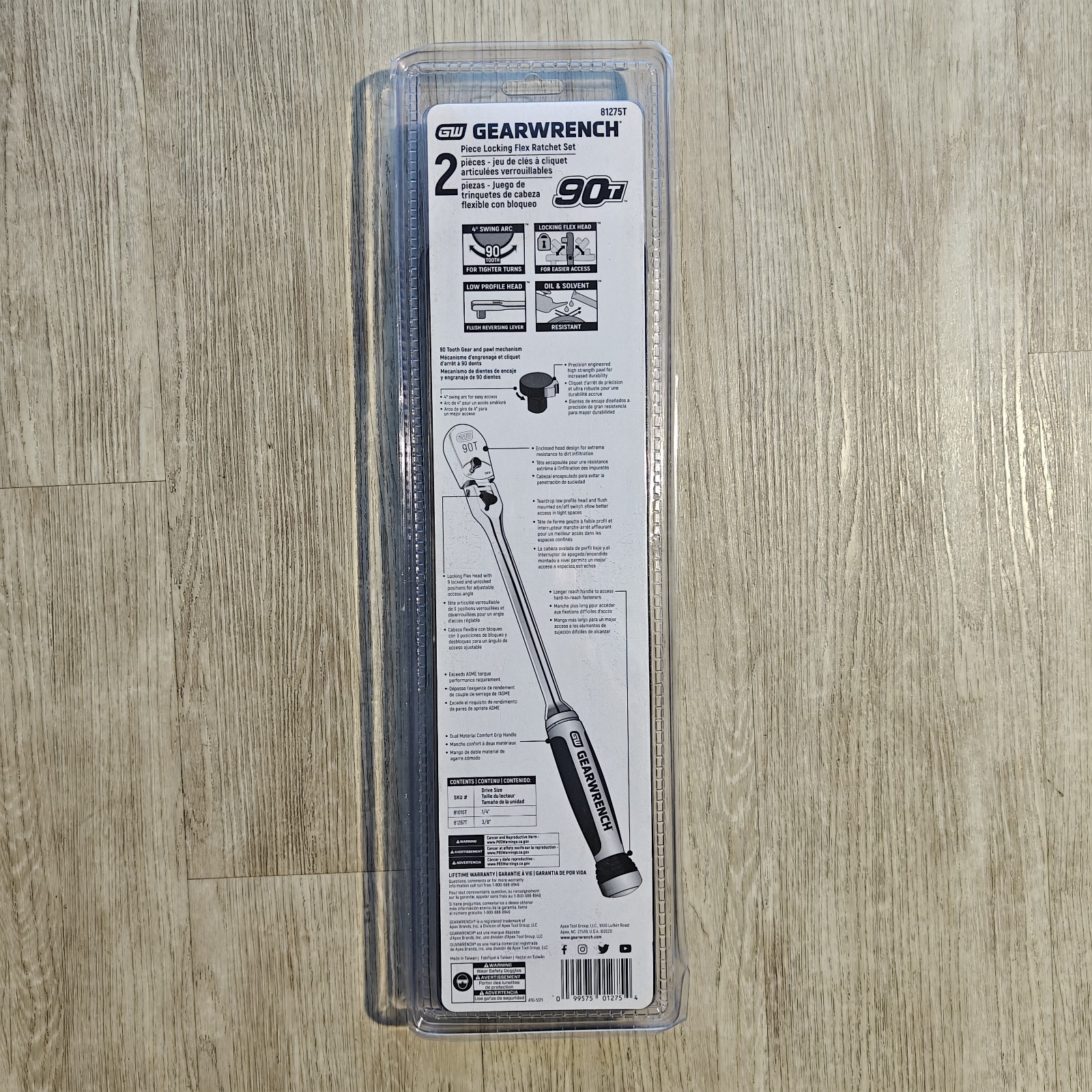 GEARWRENCH 2 Pc 1/4″ & 3/8″ 90 Tooth Drive Flex Head Teardrop Ratchet Set 81275T